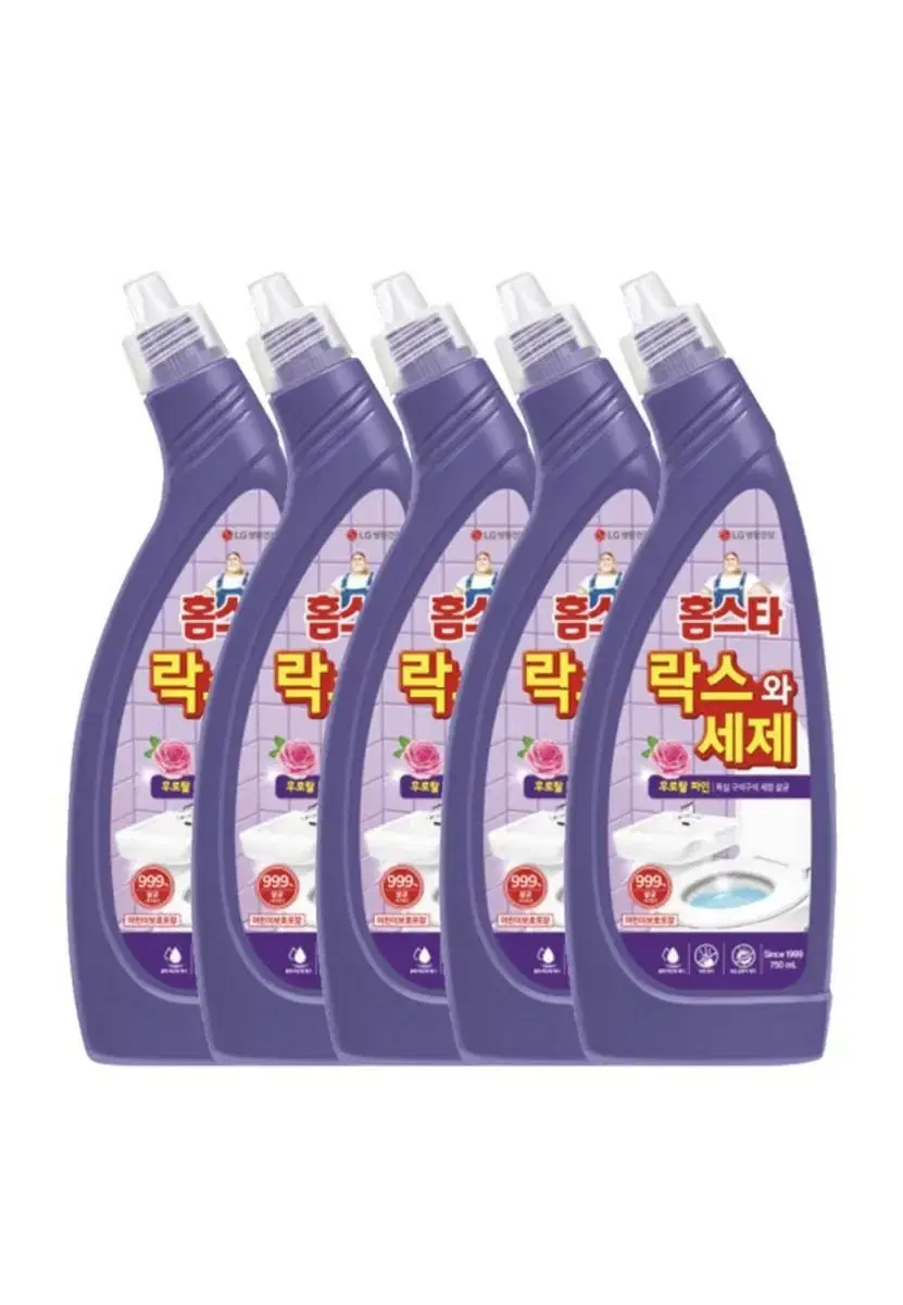 홈스타 락스와세제 후로랄파인 락스 750ml 5개 락스 욕실청소 곰팡이